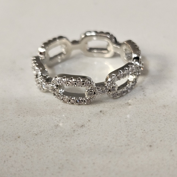 NEW 925 Sterling Silver Geometric Cubic Zirconia Ring | Multiple Sizes Available - Picture 2 of 10